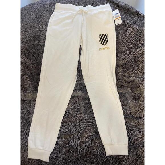 K-Swiss NWT Women’s Size M Vanilla Ice Fleece Lined Drawstring Sweatpants Jogger - Picture 1 of 5